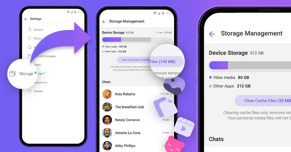 Η Rakuten Viber ανακοινώνει τη νέα λειτουργία διαχείρισης αποθηκευτικού χώρου / Φωτογραφία: Rakuten Viber