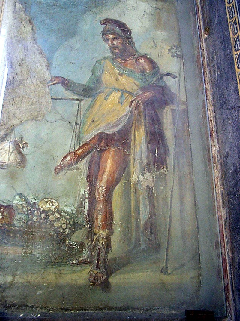 Τοιχογραφία με τον Πρίαπο, Casa Dei Vettii, Πομπηία / wikipedia