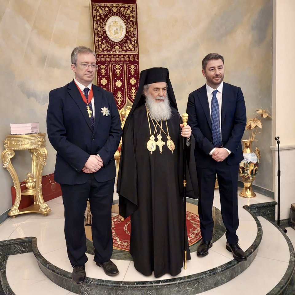 Συνάντηση του Ν. Ανδρουλάκη με τον Πατριάρχη Θεόφιλο στα Ιεροσόλυμα