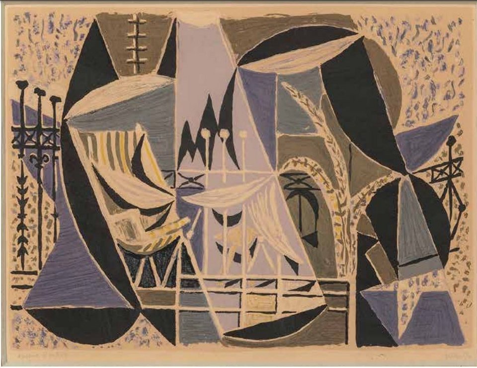  Νίκος Χατζηκυριάκος Γκίκας. 1954 Χωρίς τίτλο. Χαρακτικό 39 x 30 εκ.  