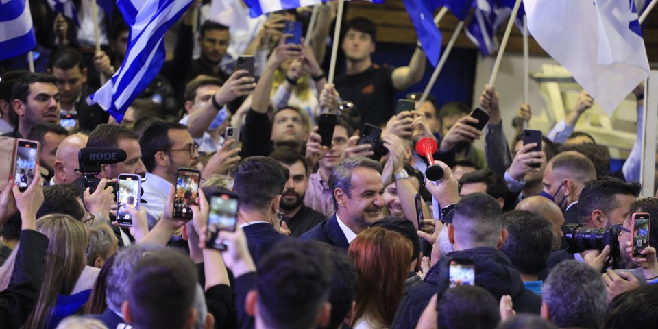 Ο Κυριάκος Μητσοτάκης στο Αιγάλεω / ΓΙΩΡΓΟΣ ΚΟΝΤΑΡΙΝΗΣ / EUROKINISSI