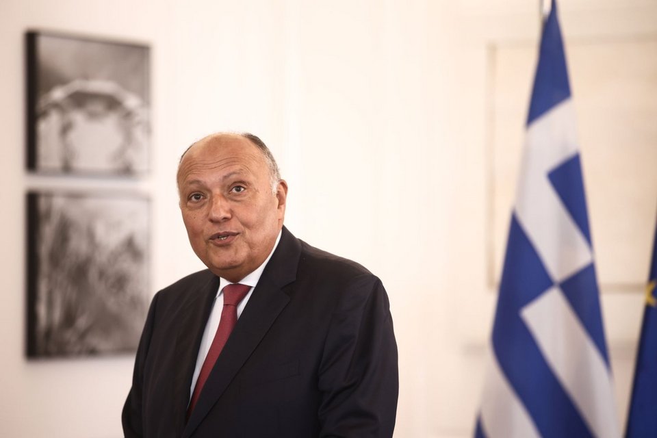 Συνάντηση του πρωθυπουργού Κυριάκου Μητσοτάκη με τον Υπουργό Εξωτερικών της Αιγύπτου Σαμέχ Σούκρι στο Μέγαρο Μαξίμου