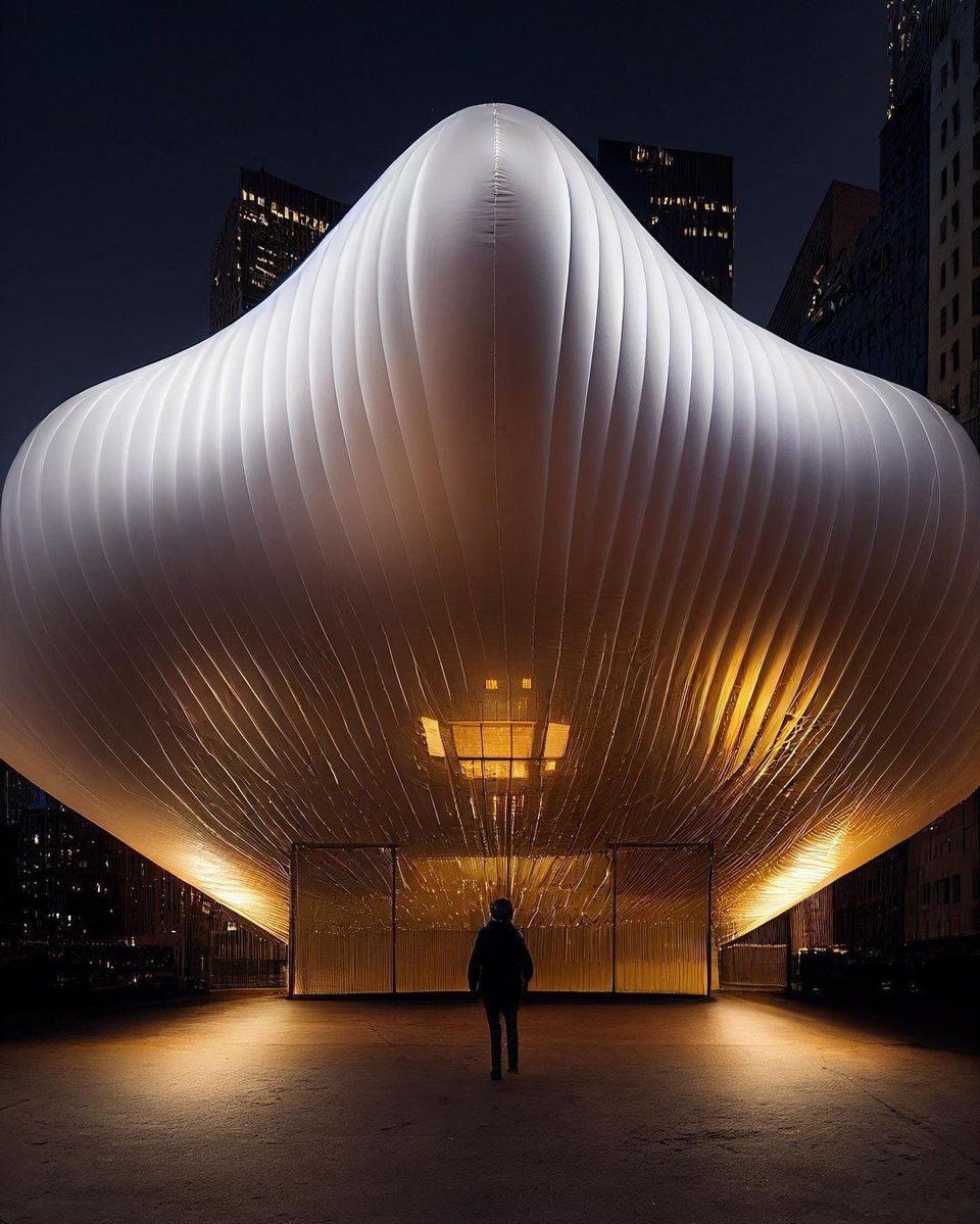 Δημιουργία με Midjourney της ντιζάινερ και ερευνήτριας σχεδιασμού Ai Ebrar Eke / Φωτογραφία Ai: ai.arch.itecture/Instagram