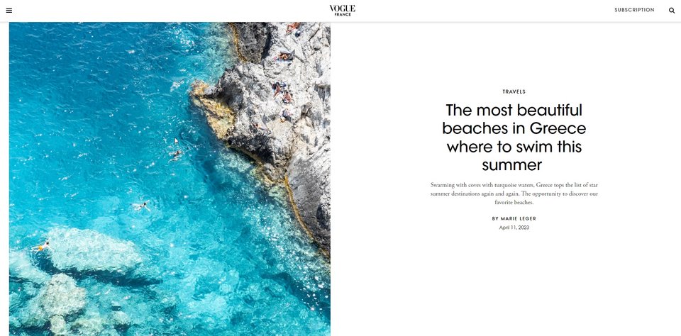 Το δημοσίευμα της γαλλικής Vogue για τις ελληνικές παραλίες