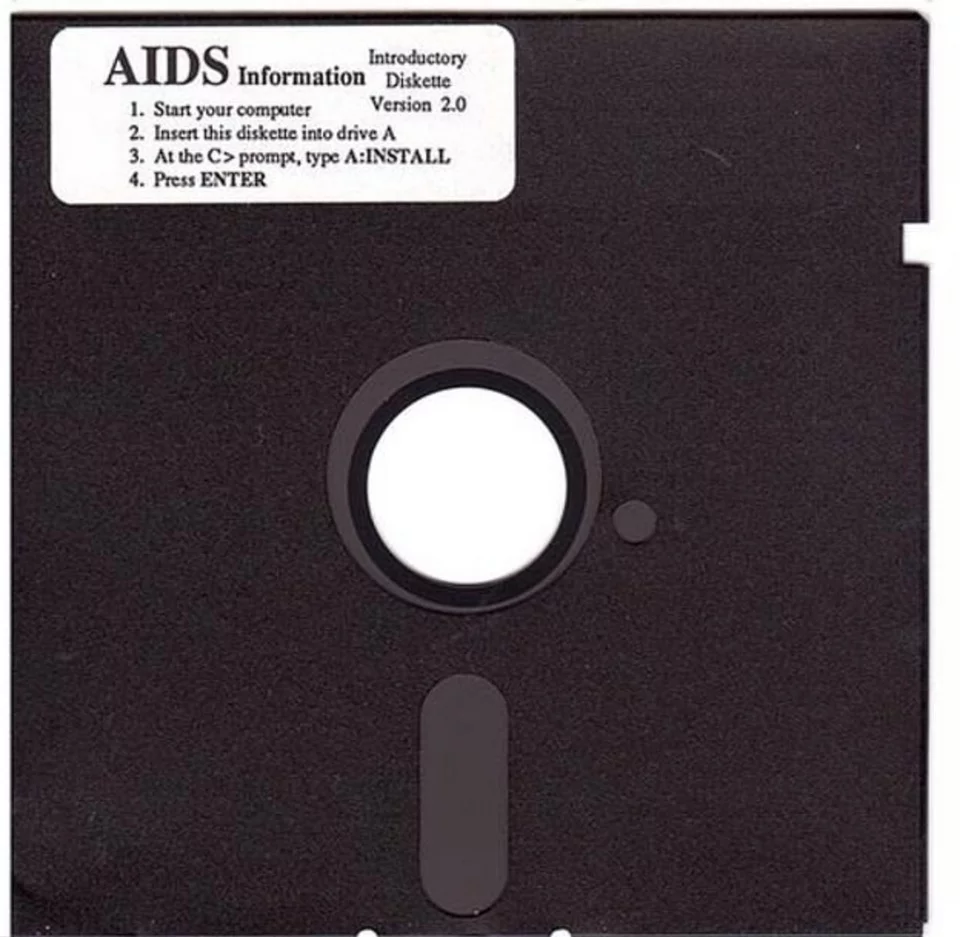 AIDS Information - Introductory Diskettes" (Πληροφορίες για το AIDS - Εισαγωγικές δισκέτες)