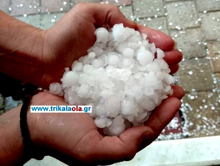 χαλάζι στα τρίκαλα