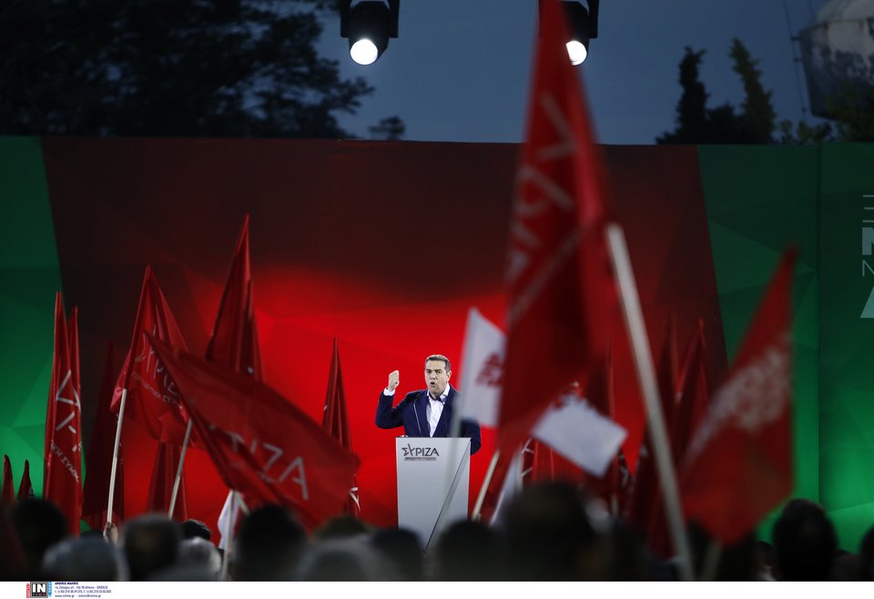 Ο Αλέξης Τσίπρας κατά την ομιλία του στην Θεσσαλονίκη