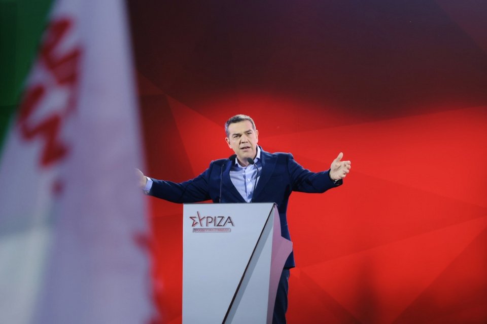 Ο Αλέξης Τσίπρας κατά την ομιλία του στην Θεσσαλονίκη