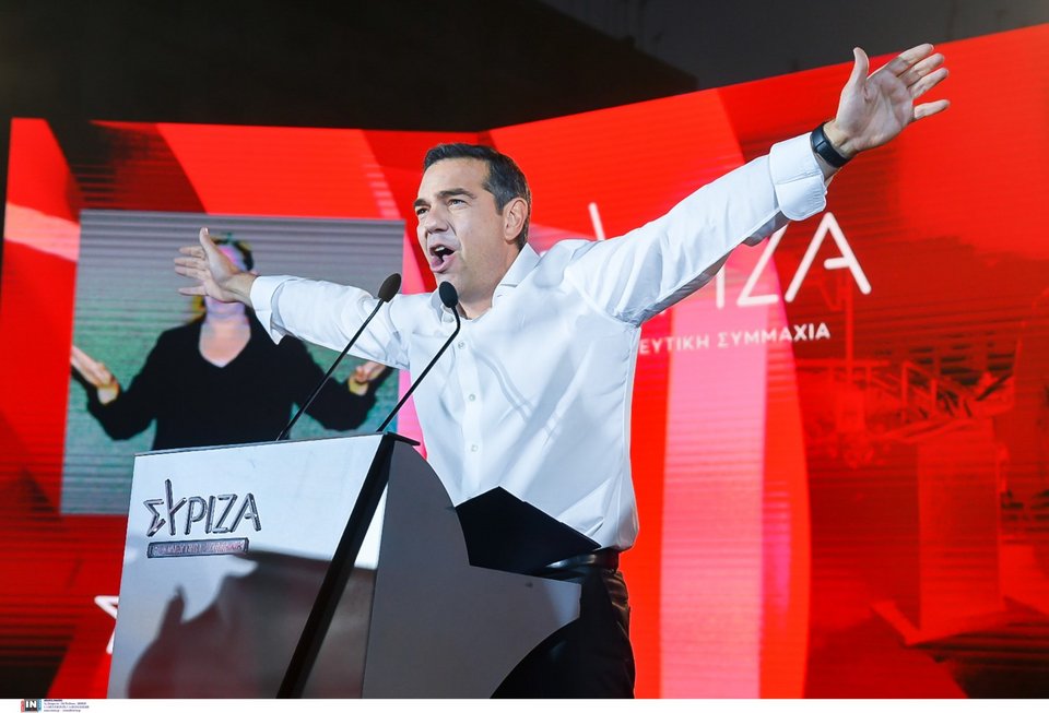 Ο Αλέξης Τσίπρας κατά την τελευταία του ομιλία στην Πάτρα, πριν από τις κάλπες της 21ης Μαΐου / Φωτογραφία: Intime- ΑΛΕΞΟΠΟΥΛΟΣ ΑΝΔΡΕΑΣ