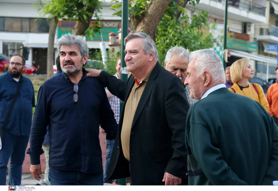 Ο Χάρης Καστανίδης κατά την περιοδεία του Νίκου Ανδρουλάκη στην Πολίχνη Θεσσαλονίκης