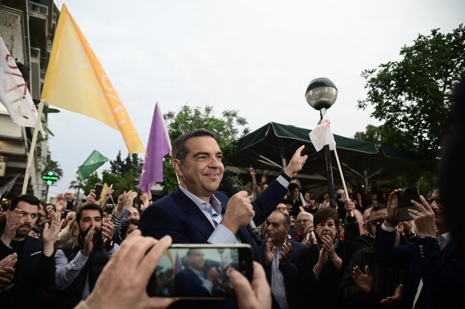 Ο Αλέξης Τσίπρας σε συγκέντρωση στον Πειραιά / Φωτογραφία: Eurokinissi-ΚΑΡΑΓΙΑΝΝΗΣ ΜΙΧΑΛΗΣ 