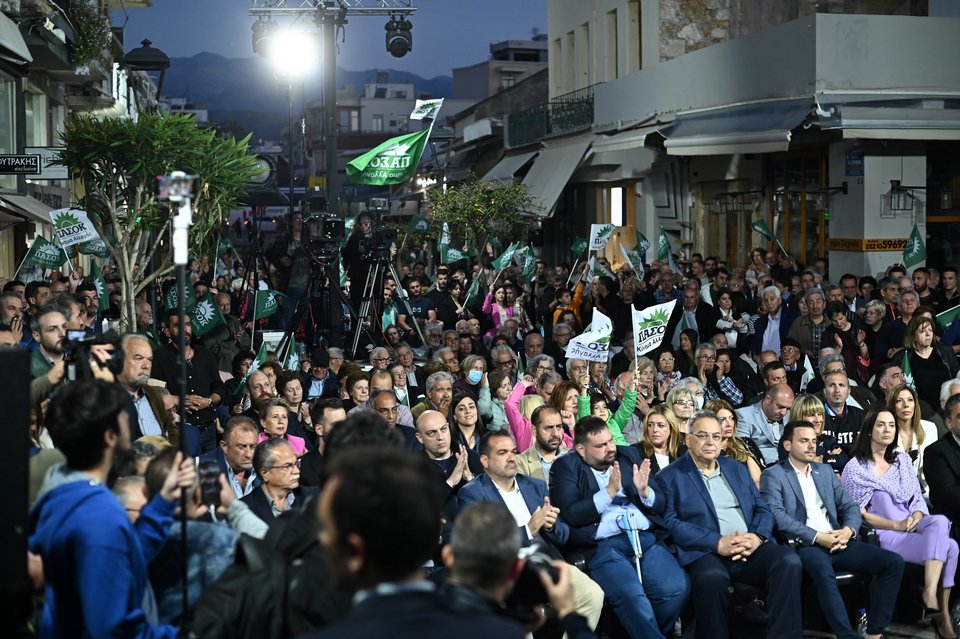 Ομιλία του Νίκου Ανδρουλάκη στα Χανιά / Φωτογραφία: Eurokinissi