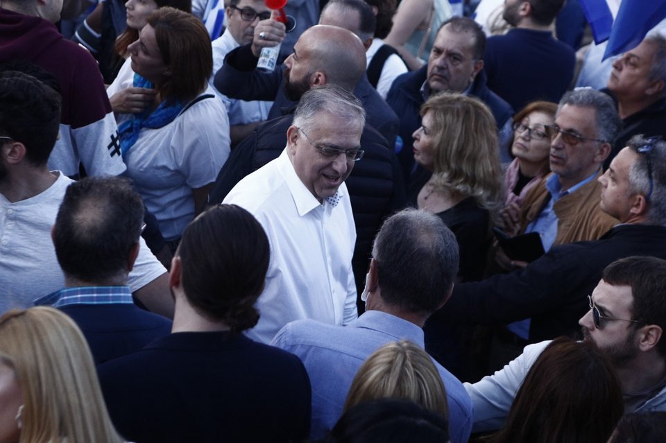 Ο Τάκης Θεοδωρικάκος στην κεντρική προεκλογική συγκέντρωση της ΝΔ στο Θησείο