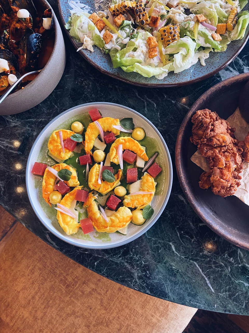 Το σεβίτσε γαρίδας με καρπούζι