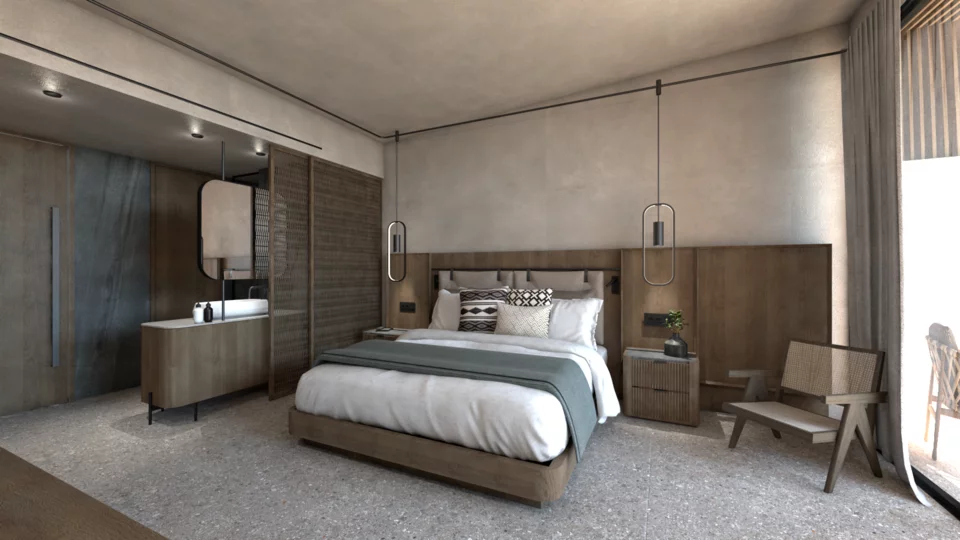 Το ξύλο κυριαρχεί στο εσωτερικό των 60 σουιτών του Pnoé Breathing Life