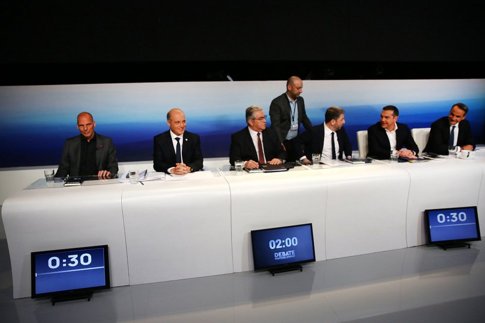 Οι πολιτικοί αρχηγοί έτοιμοι για το debate / Φωτογραφία INTIME