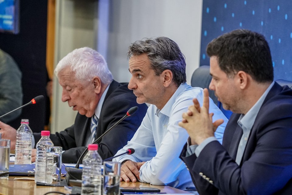 Ο Κυριάκος Μητσοτάκης στην παρουσίαση για το αναπτυξιακό πρόγραμμα για το Βόρειο Αιγαίο/ Φωτογραφία: EUROKINISSI
