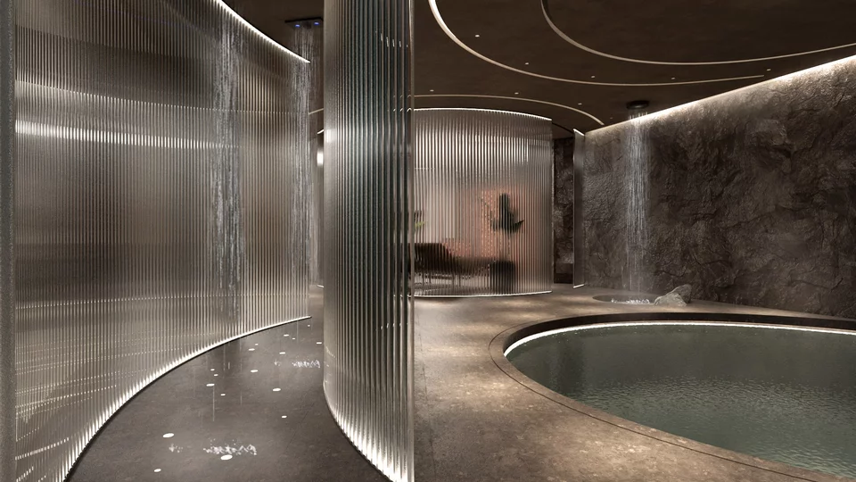 To spa του resort Pnoé Breathing Life έχει εντυπωσιακό σχεδιασμό