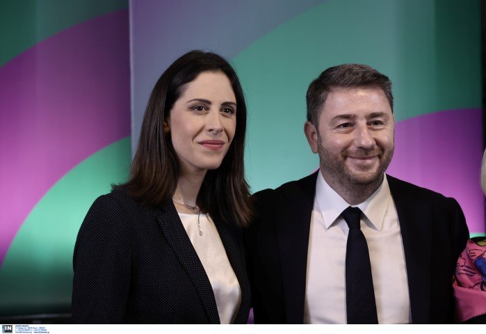 Ο Νίκος Ανδρουλάκης με την Ελένη Χρονοπούλου