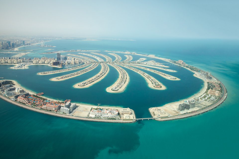 To Palm Jumeirah σε σχήμα φοίνικα στο Ντουμπάι