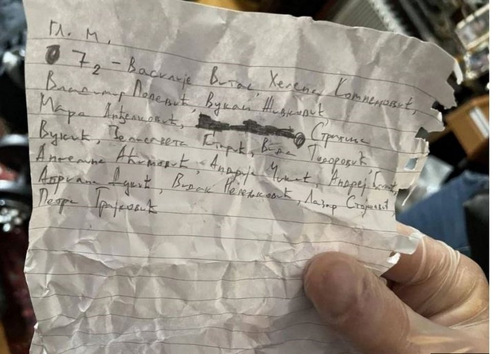 Η λίστα με τα θύματα όπως τα είχε γράψει ο 14χρονος μακελάρης του Βελιγραδίου