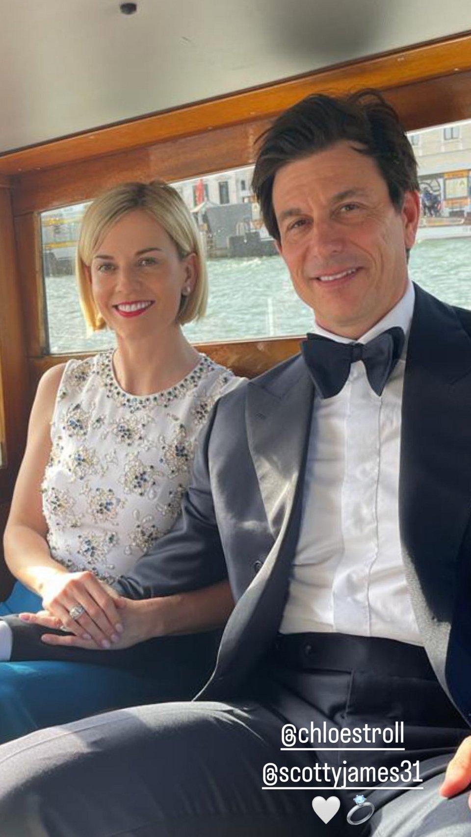 Susie Wolff και Toto Wolff στο γάμο της Chloe Stroll της κόρης του αφεντικού της ομάδας της Aston Martin στην Formula 1