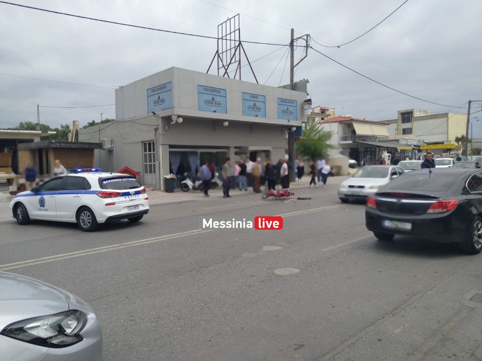 Τροχαίο ατύχημα στην Καλαμάτα μετά από σύγκρουση αυτοκινήτου με μηχανάκι