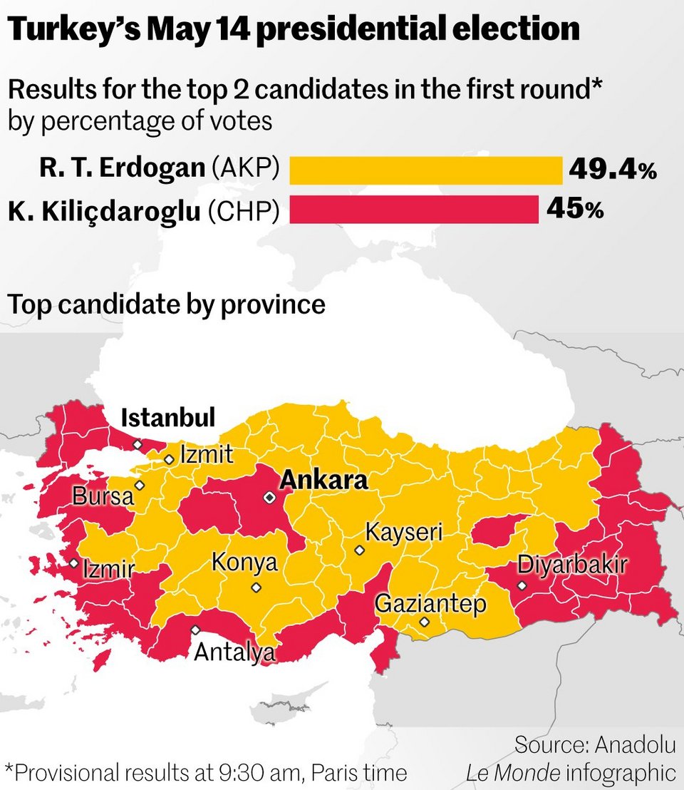 Ο χάρτης που δημοσίευσε αρχικά η Le Monde