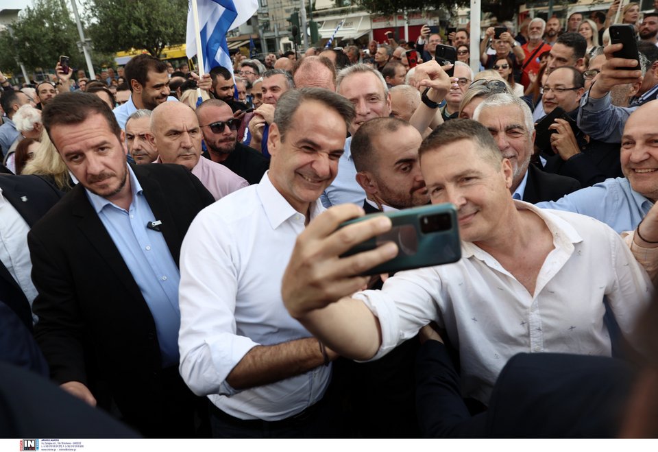 Ο Κυριάκος Μητσοτάκης στο Περιστέρι / Φωτογραφία: IntimeNews/Λιάκος Γιάννης
