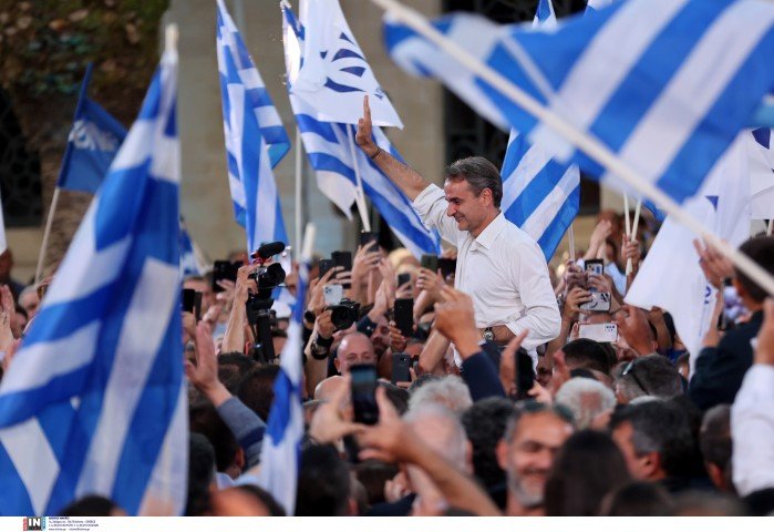 Ο Κυριάκος Μητσοτάκης στο Ηράκλειο της Κρήτης / Φωτογραφία: Imageonline