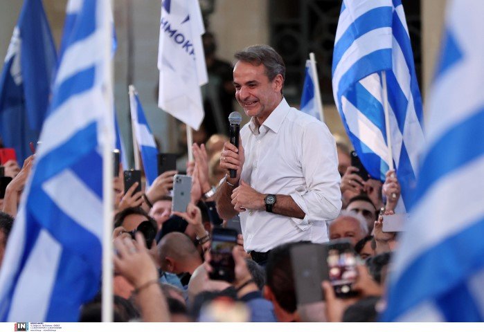 Ο Κυριάκος Μητσοτάκης στο Ηράκλειο της Κρήτης / Φωτογραφία: Imageonline