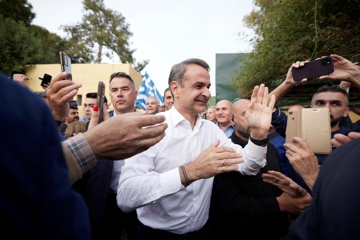 Ο Κυριάκος Μητσοτάκης στο Ηράκλειο Κρήτης -Φωτογραφία: Δημήτρης Παπαμήτσος/Γραφείο Τύπου Πρωθυπουργού