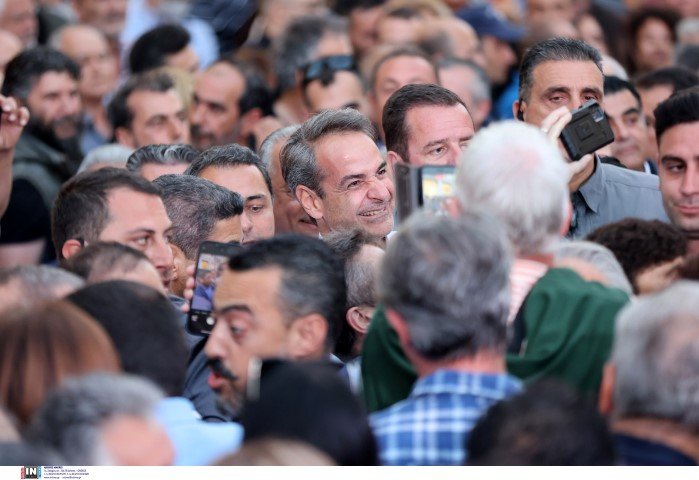Ο Κυριάκος Μητσοτάκης στο Ηράκλειο της Κρήτης / Φωτογραφία: Imageonline