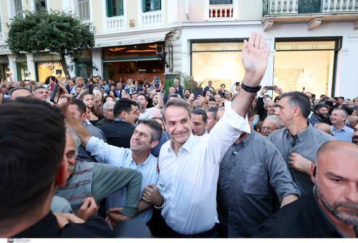 Ο Κυριάκος Μητσοτάκης στο Ηράκλειο της Κρήτης / Φωτογραφία: Imageonline