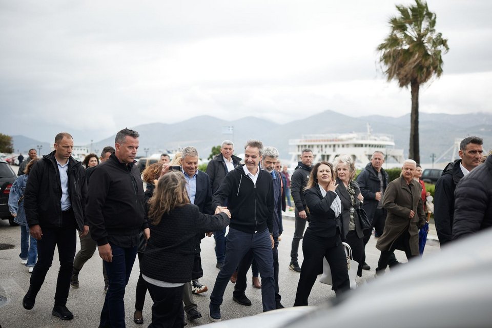 Η άφιξη του Κυριάκου Μητσοτάκη στο Ληξούρι