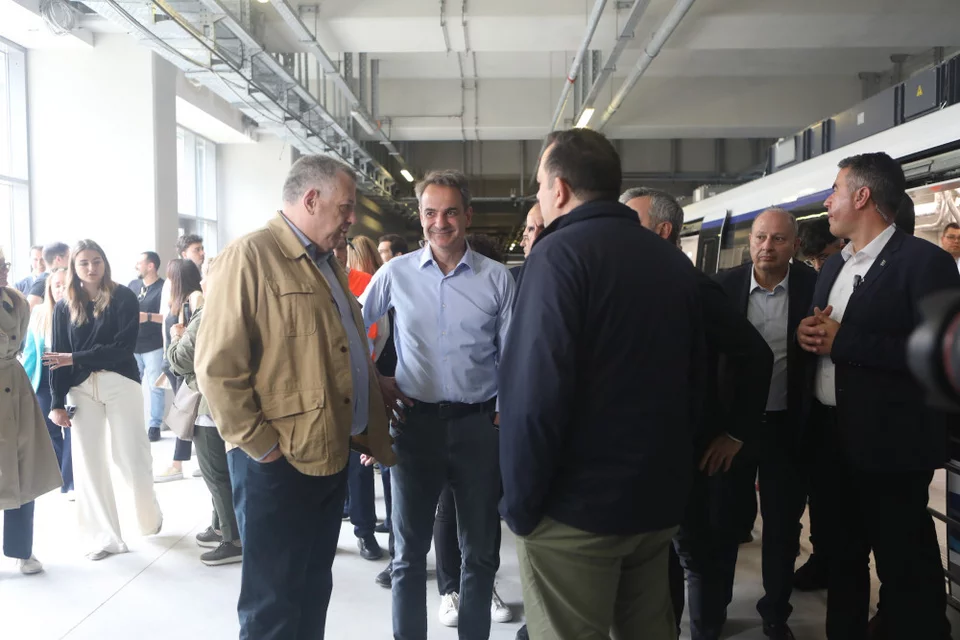 Ο Κυριάκος Μητσοτάκης στο Μετρό Θεσσαλονίκης / EUROKINISSI 