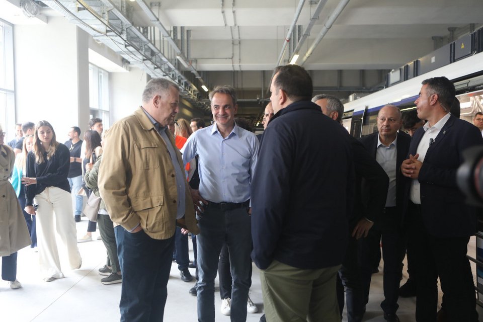 Ο Κυριάκος Μητσοτάκης στο Μετρό Θεσσαλονίκης / EUROKINISSI
