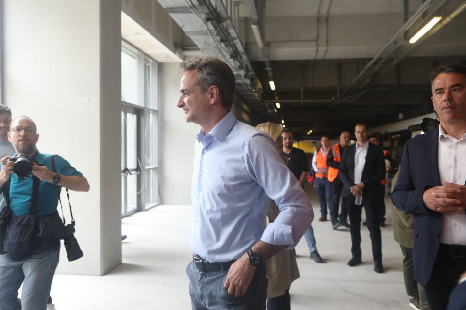 Ο Κυριάκος Μητσοτάκης στο Μετρό Θεσσαλονίκης / EUROKINISSI