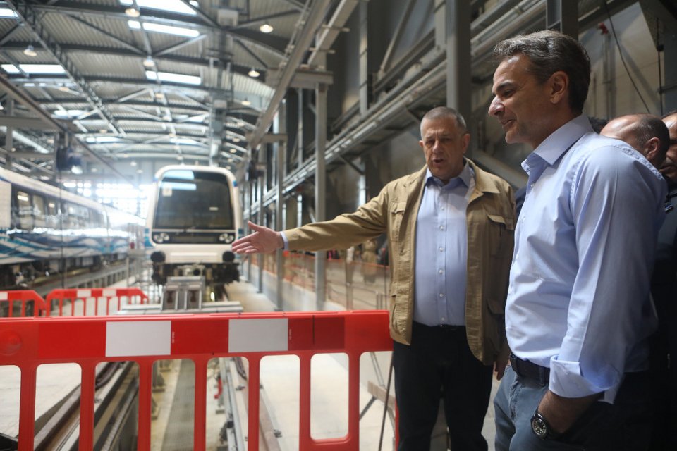 Ο Κυριάκος Μητσοτάκης στο Μετρό Θεσσαλονίκης / EUROKINISSI