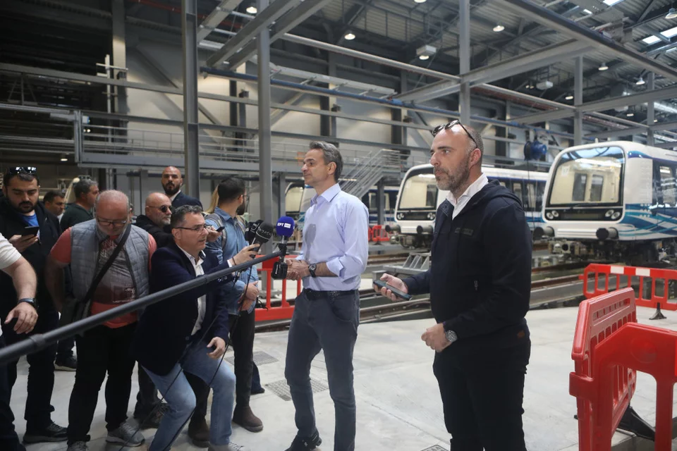 Ο Κυριάκος Μητσοτάκης στο Μετρό Θεσσαλονίκης / EUROKINISSI 