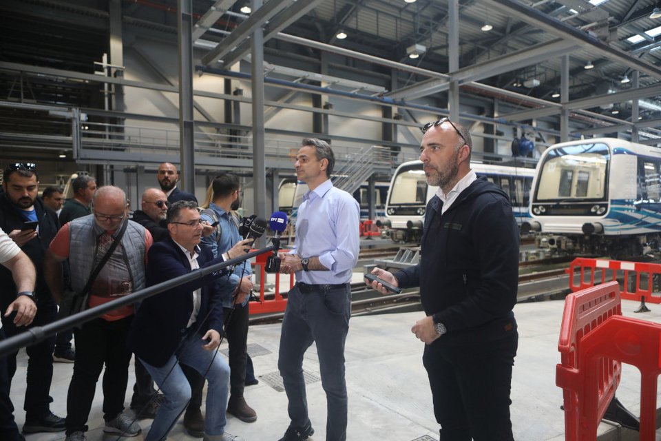 Ο Κυριάκος Μητσοτάκης στο Μετρό Θεσσαλονίκης / EUROKINISSI