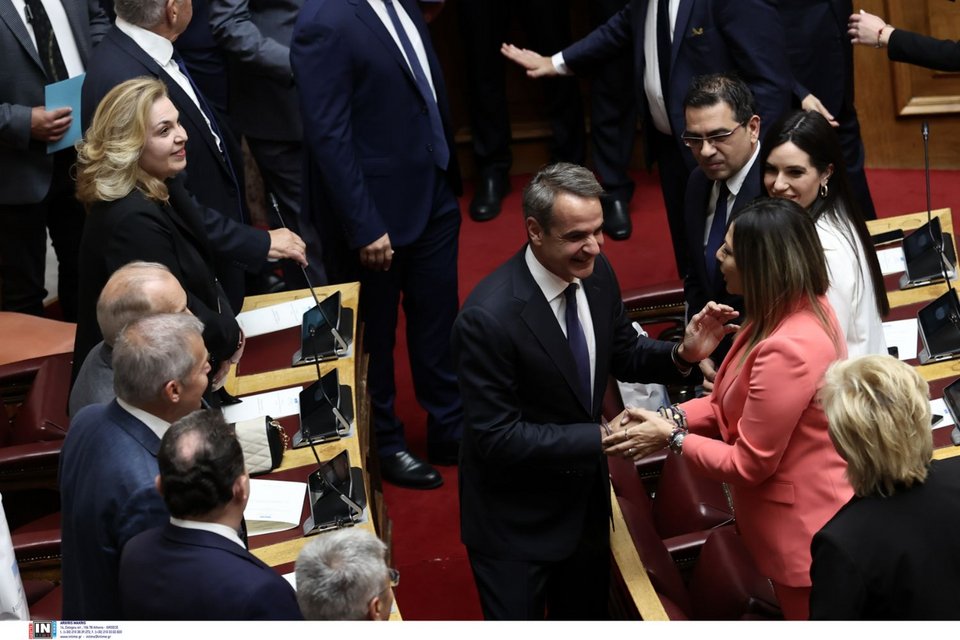 Ο Κυριάκος Μητσοτάκης με τη Σοφία Ζαχαράκη