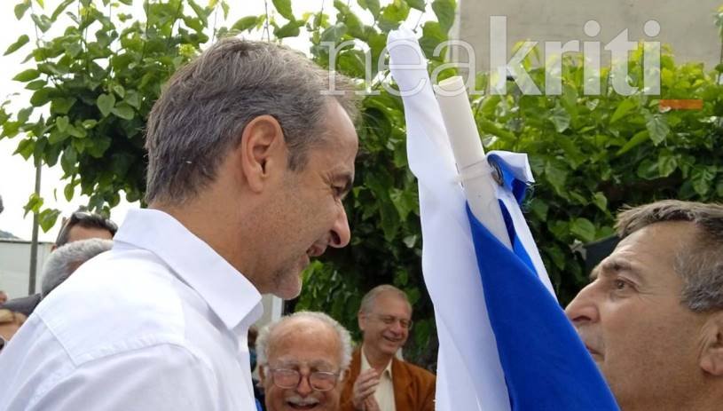 O Κυριάκος Μητσοτάκης στον Μυλοπόταμο