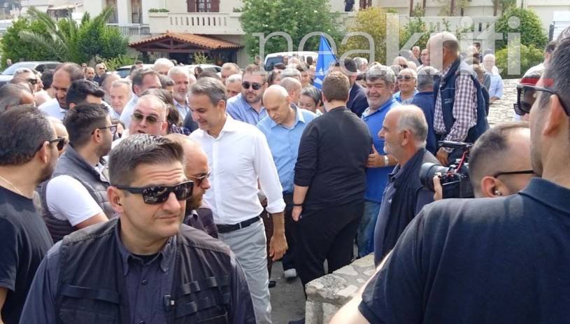O Κυριάκος Μητσοτάκης στον Μυλοπόταμο