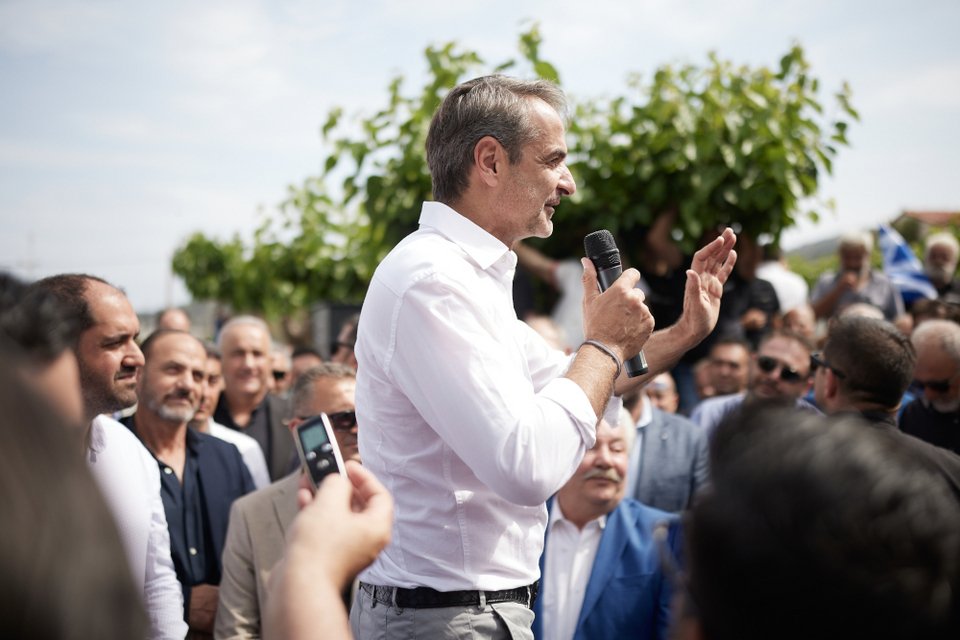O Κυριάκος Μητσοτάκης στον Μυλοπόταμο / EUROKINISSI