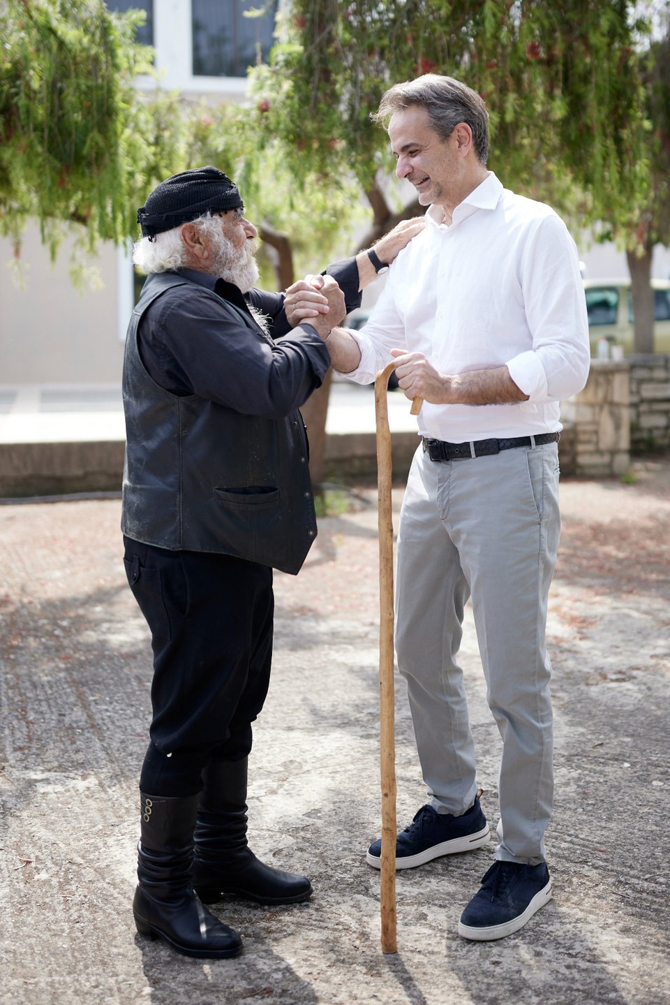 O Κυριάκος Μητσοτάκης στον Μυλοπόταμο / EUROKINISSI