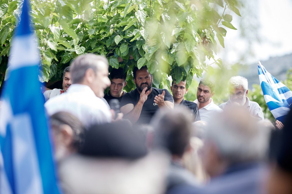 O Κυριάκος Μητσοτάκης στον Μυλοπόταμο / EUROKINISSI