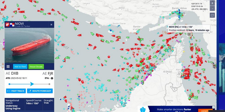 Το στίγμα του Niovi στο marinetraffic
