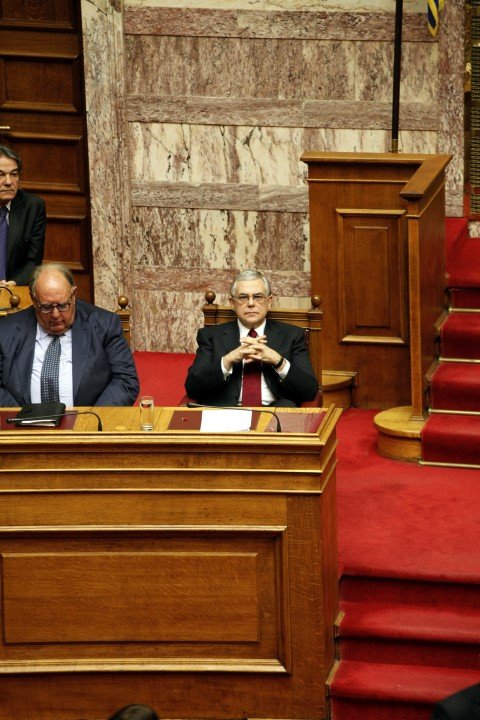 Ο Θόδωρος Πάγκαλος με τον Λουκά Παπαδήμο