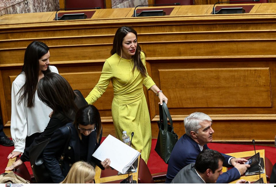 Εμπειρη από τα κυβερνητικά έδρανα όχι όμως από τα βουλευτικά, η Δόμνα Μιχαηλίδου ανέλαβε να ξεναγήσει ένα άλλο πρωτάκι της βουλής την βουλευτή επικρατείας της ΝΔ Μαρία Νεφέλη Χατζηιωάννίδου